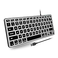Macally Backlit Mac Keyboard Wired - The Perfect Size and Lighted - Slim and Compact Apple Keyboard with 3 Level Brightness LED Keys - Small Wired Keyboard for Mac, MacBook Pro/Air, iMac (Space Gray)