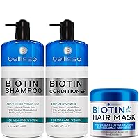 Biotin Shampoo and Conditioner Set and Hair Mask for Volume - Thickening Hair Shampoo Treatment and Conditioner for Dry, Normal, Oily and Color Treated Hair