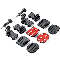 Sametop Helmet Sticky Mounts Adhesive Buckle Mount Screw Accessory Kit Compatible with GoPro Hero 12 11 10 Max 9 8 7 6 5 Session DJI Osmo Insta360 AKASO Action Cameras (12 in 1)