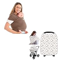 KeaBabies Baby Wrap Carrier and Car Seat Covers for Babies - All in 1 Original Breathable Baby Sling, Nursing Cover, Lightweight,Hands Free Baby Carrier Sling