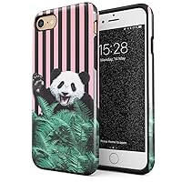 Compatible with iPhone 7/8 / SE 2020 Crazy Cute Panda Heavy Duty Shockproof Dual Layer Hard Shell + Silicone Protective Cover