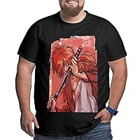 Anime Rurouni Kenshin Himura Kenshin Big Size T Shirt Mens Summer Cotton Tee Comfort Round Neck Short Sleeve T-Shirts