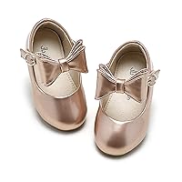 THEE BRON Toddler Dress Shoes Flower Girls Glitter Mary Jane Ballerina Flat Shoes