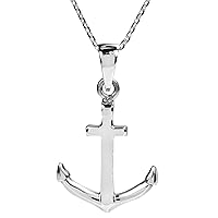 AeraVida Nautical Anchor Cross of Hope .925 Sterling Silver Pendant Necklace