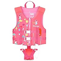 Kids Swim Vest, Child Swimming Jacket Toddler Floaties Swim Float Aid with Emergency Whistle for Boys Girls Ages 1-9 Years Old