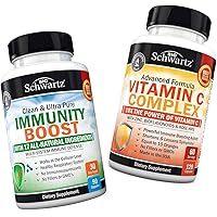 Immunity Boost Supplement with Elderberry, Vitamin A, Echinacea & Zinc + Vitamin C 1000mg Capsules with Zinc, Rose HIPS & Bioflavonoids