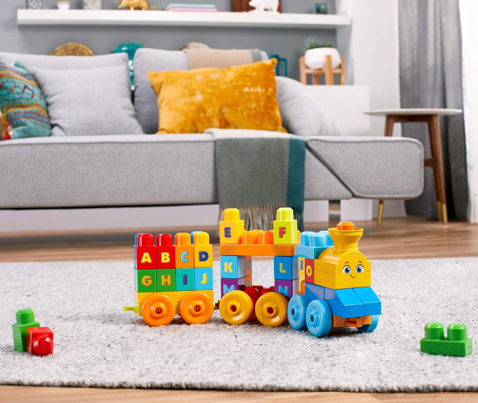 MEGA BLOKS Fisher-Price ABC Blocks Building Toy, ABC Musical Train with 50 Pieces, Music and Sounds for Toddlers, Gift Ideas for Kids Age 1+ Years