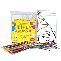 Birthday Fun Favors, pack of 20 individual fun favors, each with 12 and a birthday themed play sheet, Made in the USA