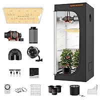 Grow Tent Kit Complete 2x2x5ft SF1000D Samsung Diodes Full Spectrum Grow Tent Complete System 24