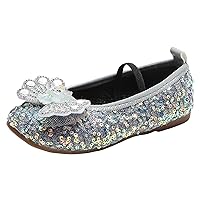 Glitter Shoes for Girls Girls Dress Shoes Mary Jane Flower Wedding Party Shoes Princess Ballet Flat Shoes for Kid Toddler