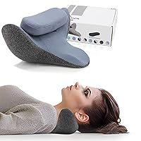 Neck and Shoulder Relaxer,Cervical Traction Device for Cervical Spine Alignment, Muscle Relaxation, TMJ Pain Relief, Neck Stretcher with Magnetic Pillowcase for Spine(Bl(Blue and Dark Grey)