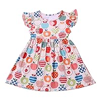 Girls Back to School Boutique Dress Kids Apple Pencil First Day of School Clothes