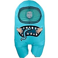Party City Kids' Cyan Impostor Inflatable Costume for Children, Standard Size up to 4'9