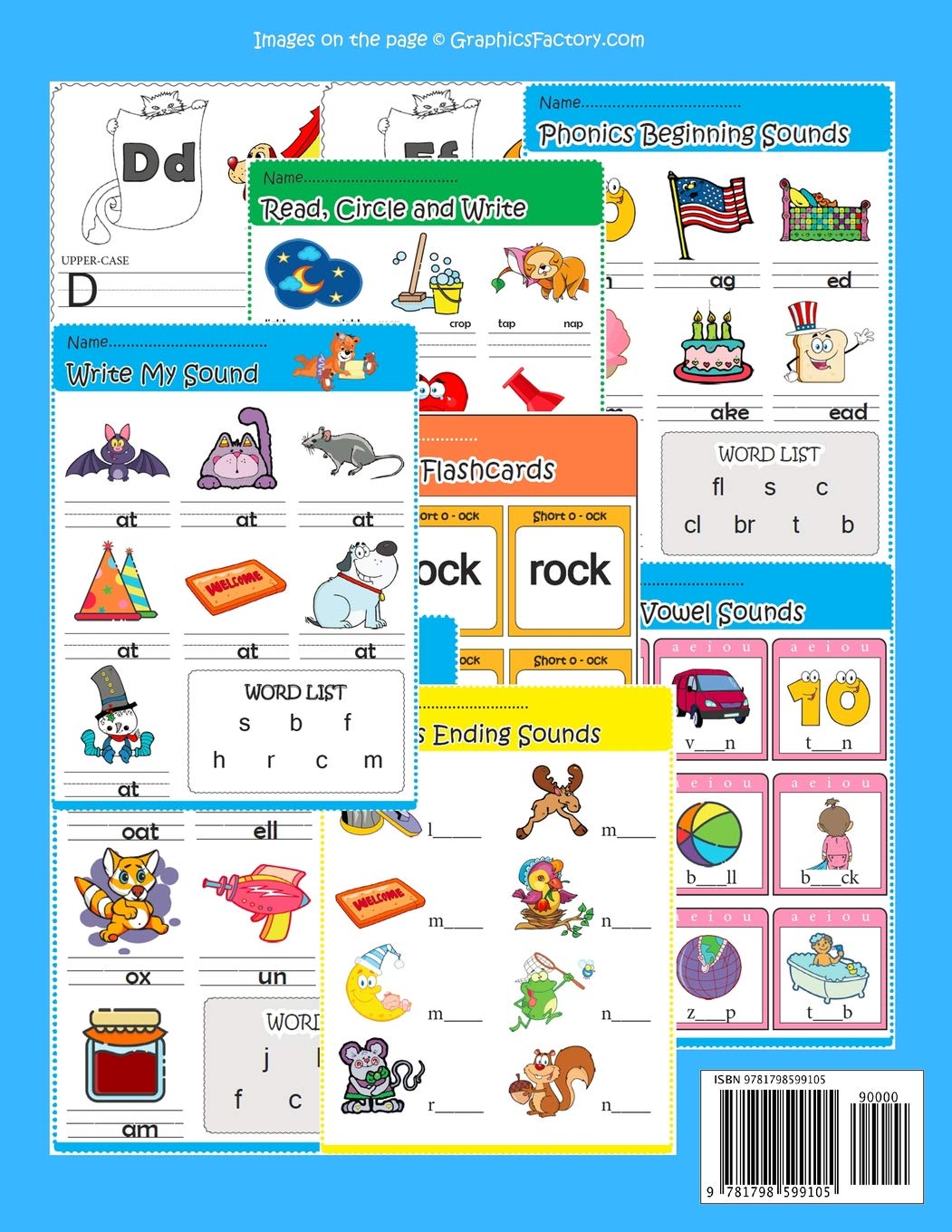 Vowels And Consonants Complete Phonics Workbook: 100 Worksheets cover long and short vowels,beginning and ending sounds, CVC words with pictures in ... grade, ESL and homeschooling kids age 4-8.