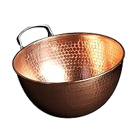 Sertodo Copper Mixing Bowl | 2.5 quart capacity, 10-inch diameter | Ergonomic Stainless Steel handle | 100% Pure Copper, Heavy Gauge, Hand Hammered | Whip Eggs Whites to Perfection | NOT for Salads