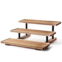 3 Tier Serving Tray, Tiered Tray Stand for Cupcake.Dessert,Cookie Display Acacia Wood Serving Trays for Party,Tiered Cupcake Stand.