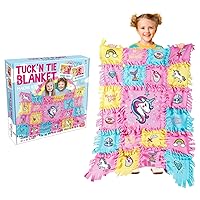 EDUMAN Unicorn Tuck N' Tying Fleece Blanket Kits | DIY Crafts for Girls Ages 6+ | Arts & Craft Gifts Ideas for Kids | No Sewing Required Quilts | Creative Handicraft Tying Knots Toys for Girls