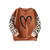 SOLY HUX Girl's Heart Print Long Sleeve Thermal Sweatshirt Drop Shoulder Crew Neck Casual Pullovers Tops