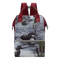 Loons Duck Wide Open Designed Diaper Bag Waterproof Mommy Bag Multi-Function Travel Backpack Tote Bags