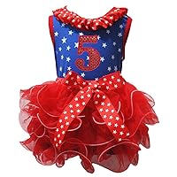 Petitebella Sequins 5th Stars Blue Shirt Red Petal Skirt Set Nb-8y