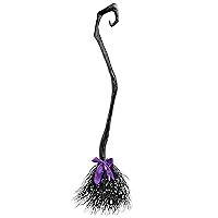 JOYIN 54.5'' Witch Broom with Ribbons for Kids Halloween Witches Broomstick, Costume Parties, Photo Booth Accessory, Halloween Decorations