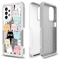 Case for Samsung Galaxy A23 5G, Cute Cats Pattern Shock-Absorption Hard PC and Inner Silicone Hybrid Dual Layer Armor Defender Case for Samsung Galaxy A23 4G/5G