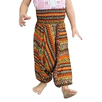 RaanPahMuang Brand Light Viscose Smock Kids Aladdin Pants Bright Prints