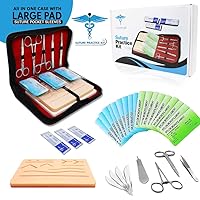 w Suturing Guide E-Book,[Large Case Large Pad & Variety of Sutures w Slots] 4th Gen Pad, Tools Suture Needles by Medical Professionals for Residents Med Dental Vet School Students