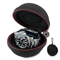 Watch Travel Case Waterproof Single Box for Men, Nylon Portable Watch Organizer Holder 1 Slot Women - Fits all Wristwatches & Smart Watches up to 50mm
