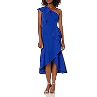 Vince Camuto Women's One Shoulder Ruffle High Low Cocktail Dress