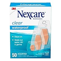 Nexcare 432-50 Waterproof Bandage, Assorted Size, Clear