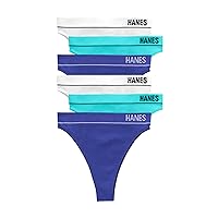 Hanes Womens Originals Seamless Rib Hi-Rise Cheeky Panties Pack, Assorted Colors, 6-Pack