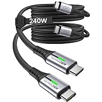 INIU USB C to USB C Cable, [240W, 6.6ft+6.6ft] Fast Charging Type C Charger Cord, Braided USBC to USBC Phone Charger Cable for iPhone 15 Pro Max Samsung S24 S23 Laptops iPad Switch Steam Deck etc.