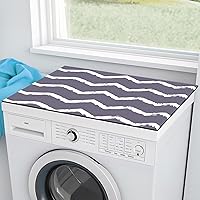 Zylorix 2PCS Washer Dryer Countertop Protector Mat, 27'' X 27'' Washer and Dryer Covers for The Top, Anti-Scratch Washer Dryer Top Protector for Laundry Kitchen Refrigerator Under Sink, Purple White