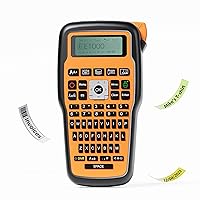 Label Makers,E1000 Handheld Portable Label Maker Machine with QWERTY Keyboard One Touch Smart Key Label Printer for Organization Work Home Shool Kitchen Office Orange
