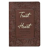Christian Art Gifts Classic Journal Trust In The Lord Proverbs 3:5 Inspirational Scripture Notebook, Ribbon Marker, Brown Floral Faux Leather Flexcover, 336 Ruled Pages