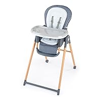 Ingenuity Proper Positioner Deluxe High Chair - 7-in-1 Convertible Baby Seat, Faux Wood Print Legs, Unisex, for Ages 0-36 Months