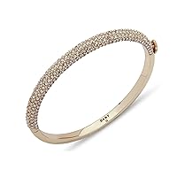 DKNY Womens Micropave Bangle Bracelet in Gold with Crystal Stones
