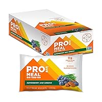 PROBAR - Meal Bar, Superberry and Greens, Non-GMO, Gluten-Free, Healthy, Plant-Based Whole Food Ingredients, Natural Energy, 3 Ounce - 12 Count (Pack of 1)