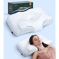 Adjustable Cervical Pillow for Neck Pain Relief, Hollow Contour Memory Foam Plus Support, Odorless Orthopedic Bed Pillows for Sleeping, Shoulder Pillow for Side Back Stomach Sleeper
