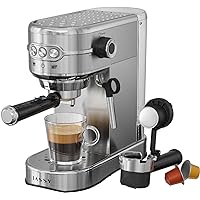 JASSY Espresso Machine Latte Maker 20 Bar Professional Cappuccino Machines with Milk Frother Compatible for NS Original Capsules for Home Brewing with 35 oz Removable Water Tank,Single/Double Cups