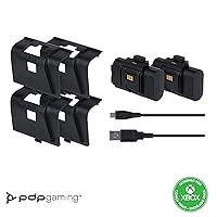 PDP METAVOLT Play & Charge Kit for Xbox Series X|S, Xbox One - Includes 2 Rechargable Batteries, 4 Battery Doors & 10-foot Cable