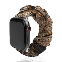 Deer Antlers On Wood Table Rustic Watch Band Compitable with Apple Watch Elastic Strap Sport Wristbands for Women Men
