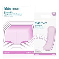 Frida Mom Postpartum Maternity Catch-All Pads for Maximum Absorbancy + Disposable Underwear (Regular Boyshort)