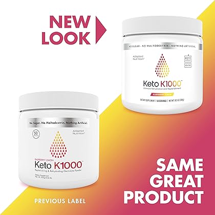 Hi-Lyte Keto K1000 Electrolyte Powder | Hydration Supplement Drink Mix | 50 Servings | Boost Energy & Beat Leg Cramps | No Maltodextrin or Sugar | Raspberry Lemon