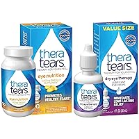 TheraTears 1200mg Omega 3 Supplement for Eye Nutrition VIT E, 90 Count with Thera Tears Eye Drops for Dry Eyes, Provides Long Lasting Relief, 30 mL, 1 Fl Oz (Pack of 1) Value Size