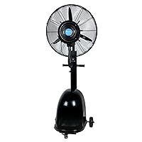 Fans,Heavy-Duty Fan Powerful Oscillating Cooling Fan Noiseless/Industrial Humidifying Misting Fan/Fit for Workshop, Warehouse (Black)