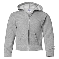 Gildan Boys Heavy Blend Full-Zip Hooded Sweatshirt(G186B)-Sport Grey-XL