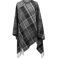 Ladies Shawl Cape MacRae Hunting Grey Tartan Lambswool Made To Order