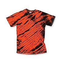 Gildan Tie Dye 95 Men's Adult Tiger Stripe Tee Black/Orange XL